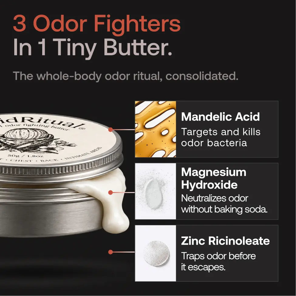 3-in-1 Odor Fighting Butter with Mandelic Acid (FOR MEN)